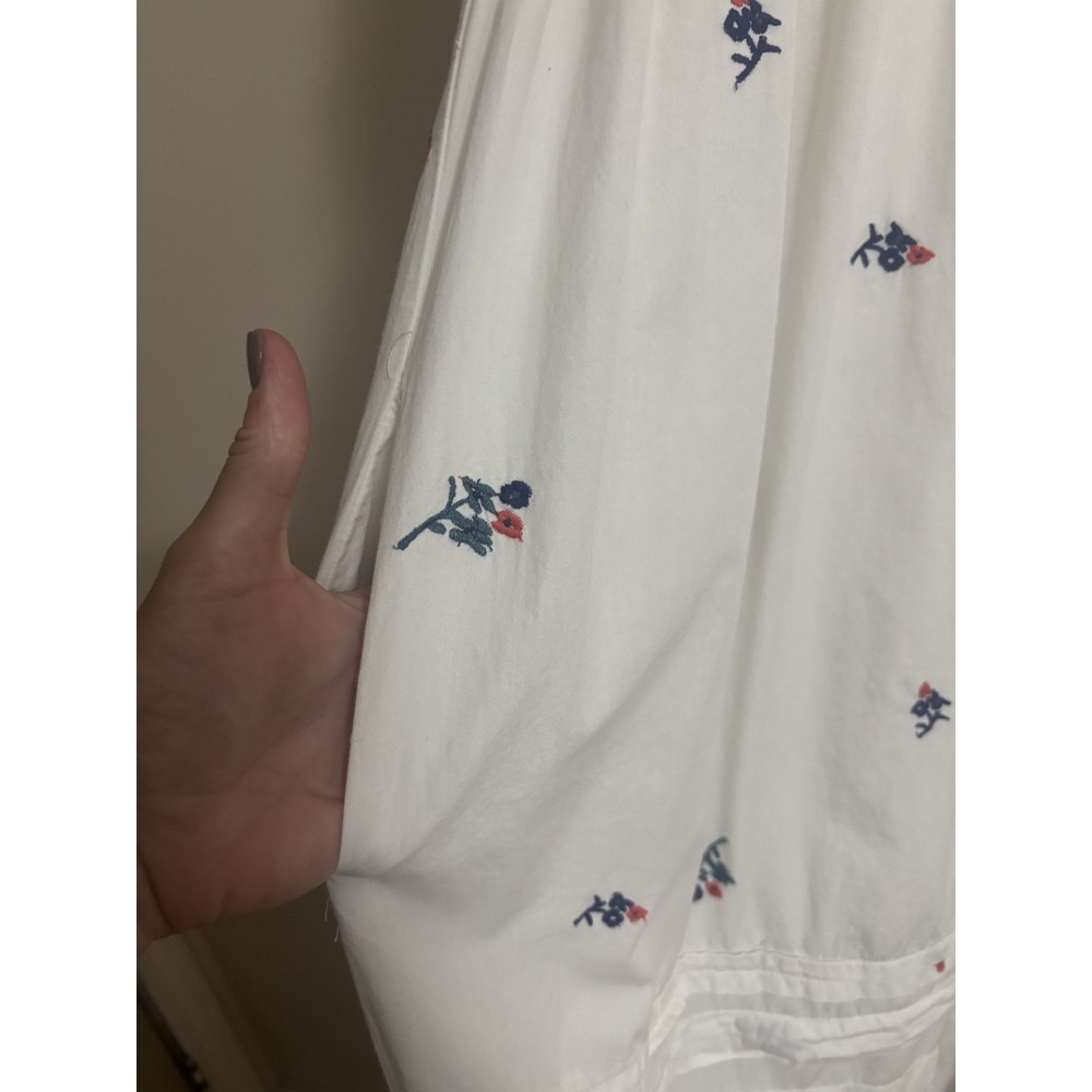 Pilcro Short Sleeve White Embroidered T-Shirt Maxi/Midi Dress S Anthropologie - Picture 5 of 16